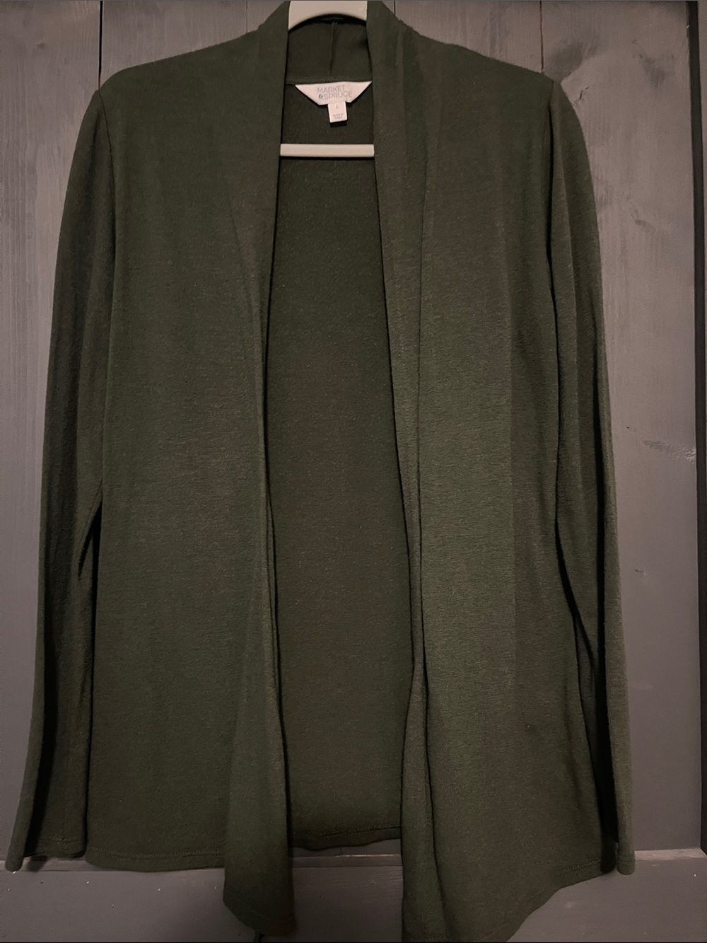 Market & Spruce Open-Front Cardigan - Olive Green